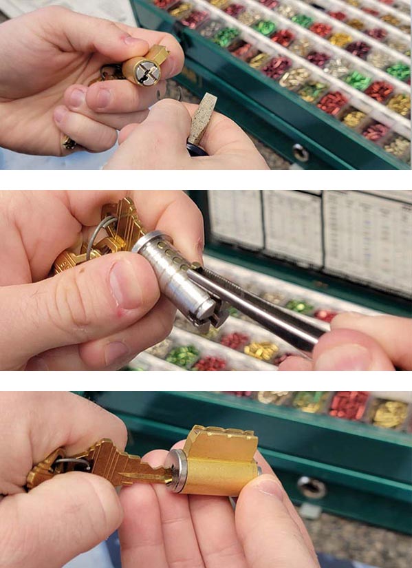 3 steps in the the lock rekeying process 3 steps in the the lock rekeying process